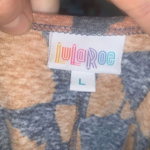 Lularoe orange and denim square triangle L high low dress - Picture 3 of 3